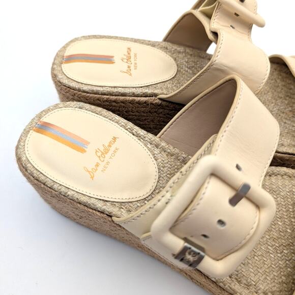 Sam Edelman Carson Platform Wedge Espadrille Slide Sandal Cream US8.5 EU39 - Picture 12 of 12